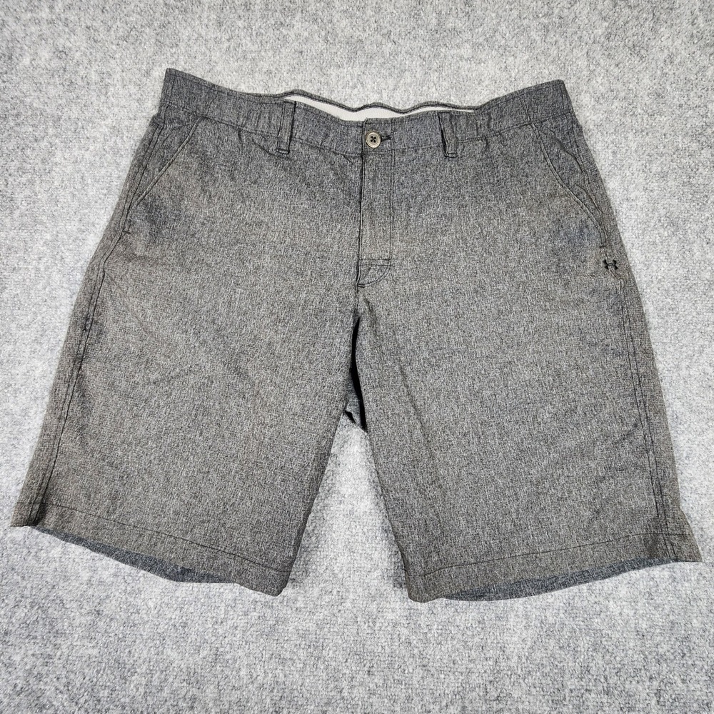 Under Armour Mens 40 Gray HeatGear Loose Fit Golf Shorts Performance Athletic